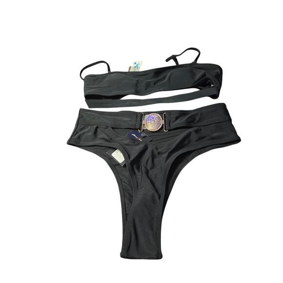 Mermaid swimwear Black Belted Bikini Size S‎ NWT - Picture 1 of 7